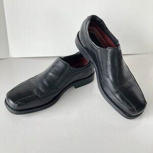 CLARKS Men Comfort Black Leather Slip-On Dress/Casual Shoe Cushion Footbed 10.5M